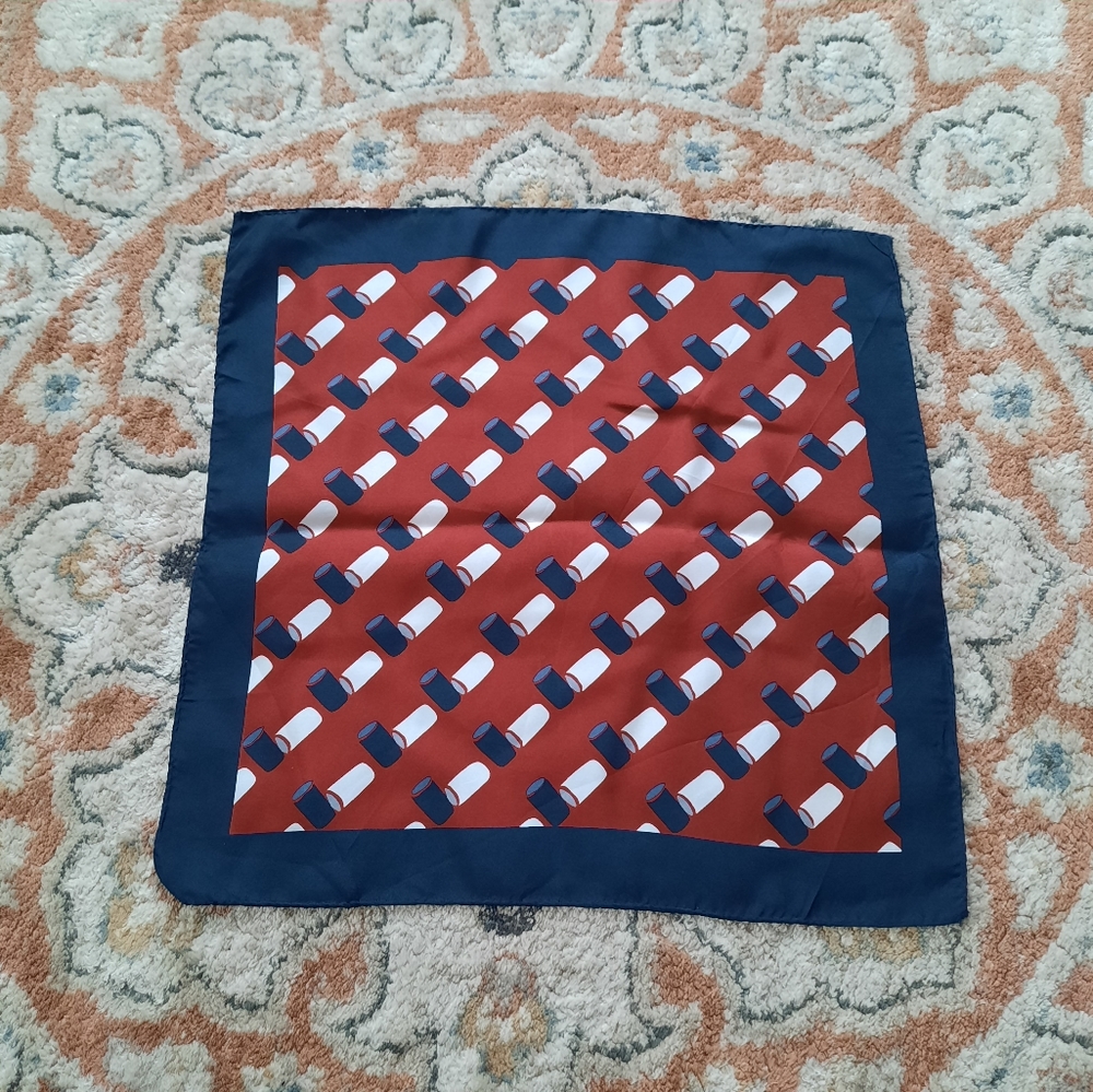 Silk abstract print pocket square
